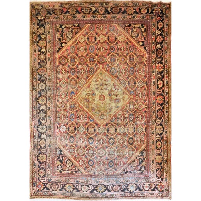 1920s Vintage Hand Knotted Persian Mahal Antique Rug- 9′6″ × 13′ For Sale - Image 13 of 13