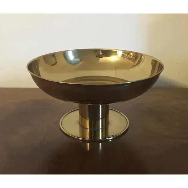 1930's Austrian Brass Centerpiece Tazza Compote Bowl in the Manner of Tommi Parzinger For Sale - Image 11 of 12