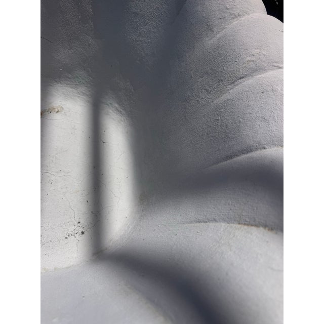 Shell Vintage Weathered Cement Shell Form Garden Chair or Planter Chair, Extremely Heavy, 33” High For Sale - Image 7 of 7