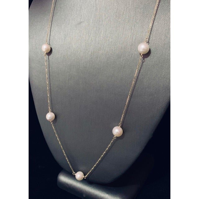 Akoya Pearl Necklace 14 Karat Gold Women Certified For Sale - Image 4 of 5