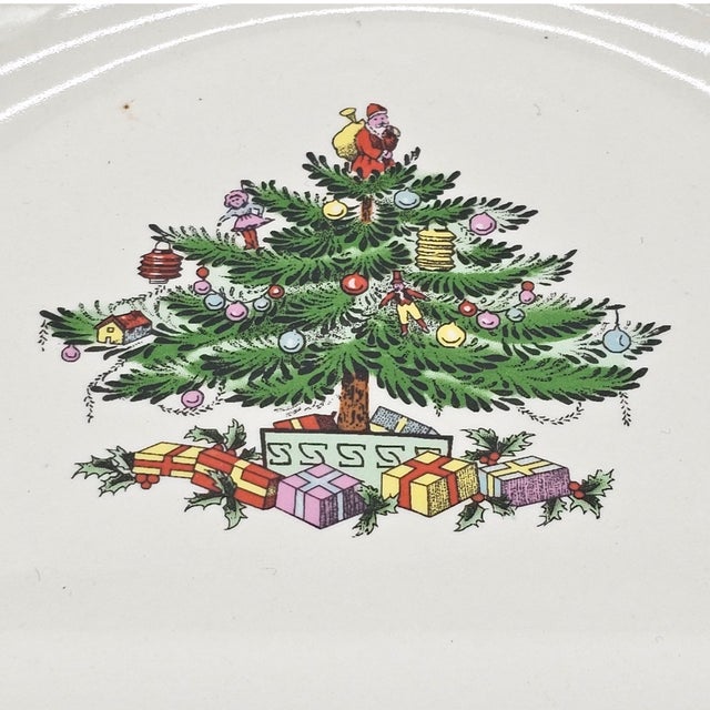 Spode Christmas Tree Porcelain Divided Relish Dish Pair England 11.25" For Sale - Image 10 of 11