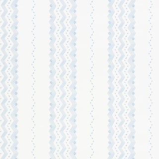 Sample - Schumacher Nauset Stripe Wallpaper in Sky For Sale