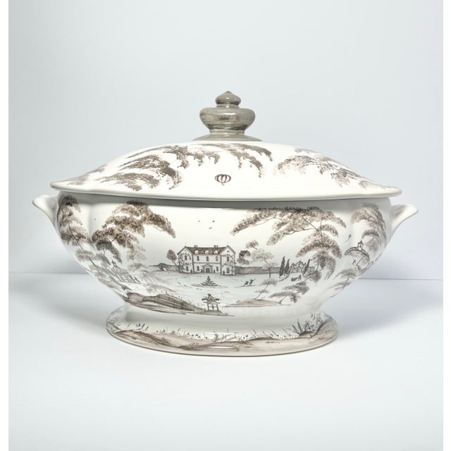 Juliska “Country Estate, Flint (Gray)” Stoneware Soup Tureen Bowl & Lid 15 1/2” Excellent condition. No chips, cracks, or...
