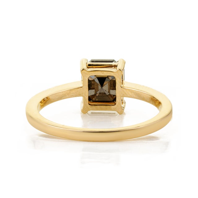 Modern 14k Gold Solitaire Diamond Prong Set Ring Size 5.5 For Sale - Image 9 of 14