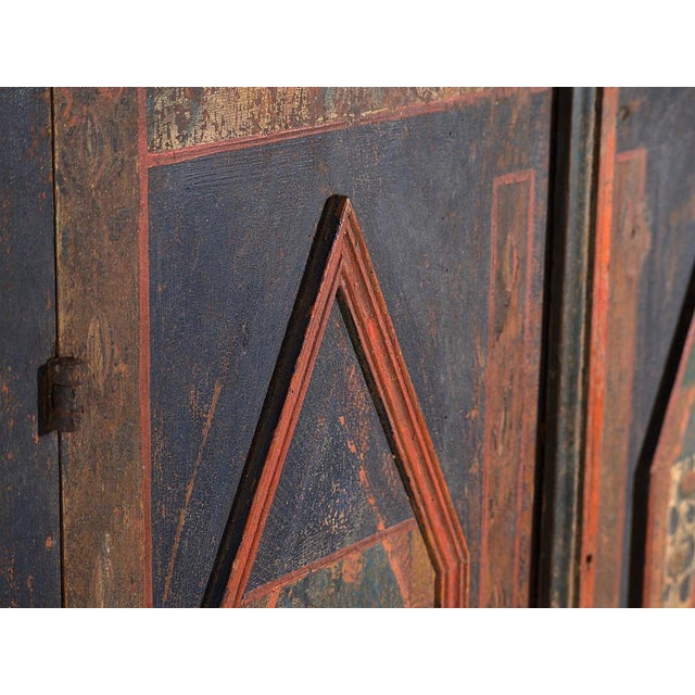 Antique Polychrome Wood Wardrobe For Sale - Image 5 of 18