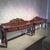 70 W x 24 D x 37 H. in Beautiful pair of Tommy Bahama Home console tables in excellent vintage condition. Rich mahogany...