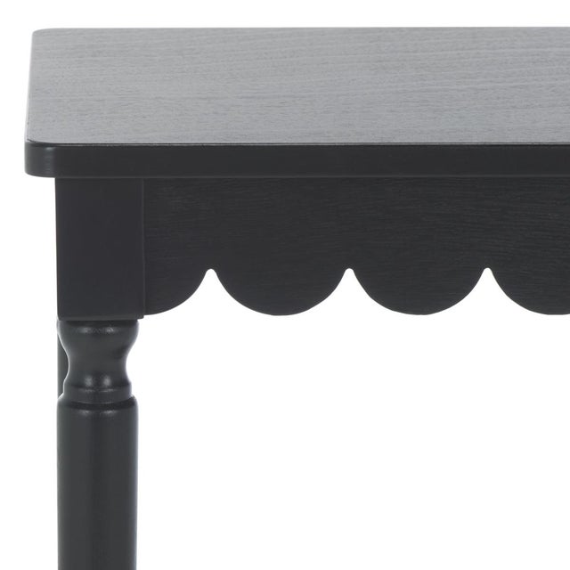 Spritely Home Heaven Scalloped Accent Table in Matte Black For Sale - Image 4 of 8