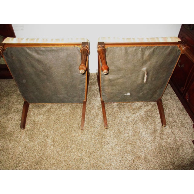 Brown 1940s Hollywood Regency Cane Back Bergere Chairs- a Pair For Sale - Image 8 of 8