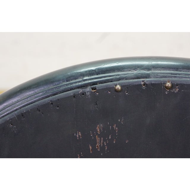 Antique Egyptian Revival Black & Gold Etched Arched Vanity Mirror Venetian 40" For Sale - Image 14 of 16