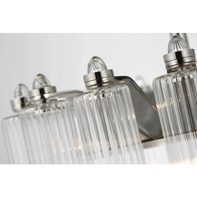 Julie Neill for Visual Comfort Signature Lorelei Petite Waterfall Chandelier in Polished Nickel with Clear Glass For Sale In Houston - Image 6 of 7