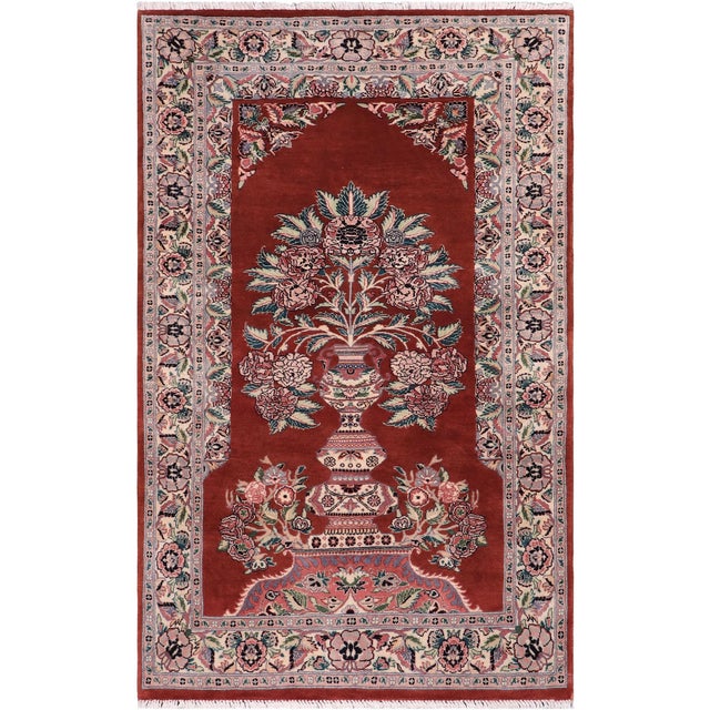 Shabby Chic 1990's Pak-Persian Rust/Beige Wool Rug - 3'1'' X 5'2'' For Sale - Image 9 of 9