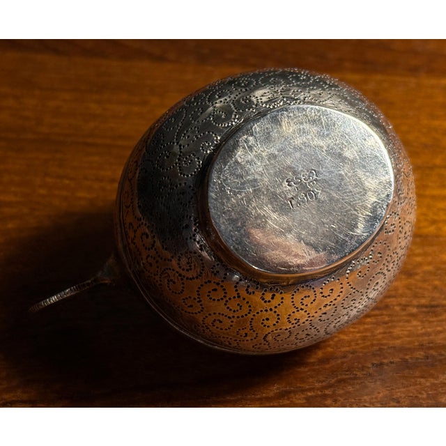 Metal Vintage 900 Silver Cambodian Puffer Fish Repousse Lidded Trinket Box For Sale - Image 7 of 7