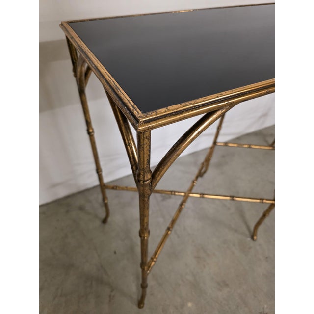 Hollywood Regency Console Table in the style of Maison Jansen, 1980s For Sale - Image 6 of 9
