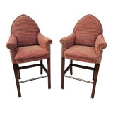 Late 20th Century Cathedral Black Barstools - Pair For Sale