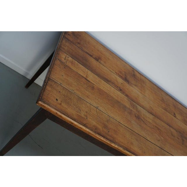 Wood Early 20th Century French Rustic Oak Farmhouse Dining Table For Sale - Image 7 of 18