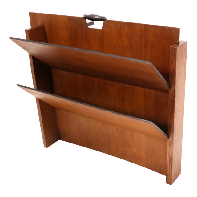 Art Deco Modernist Magazine Rack in Oak by Frits Spanjaard for L.O.V. Oosterbeek, 1920s For Sale