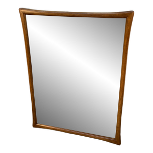 Vintage Mid-Century Walnut Sculpted Wall Mirror