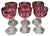 Victorian Late 19th Century Set of 6 Antique Baccarat Cranberry Crystal Port Wine Stems For Sale - Image 3 of 6