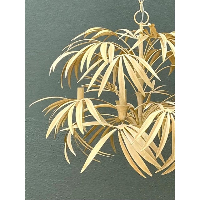 Currey & Company Vintage Currey and Company “Calliope” Palm Frond Chandelier For Sale - Image 4 of 12