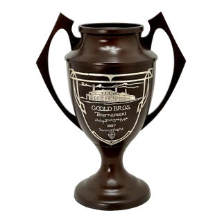 Outstanding Large 14 Inch Bronze & Sterling Silver 1927 Golf Country Club Tournament Trophy Cup by Heinze Art Metal For Sale