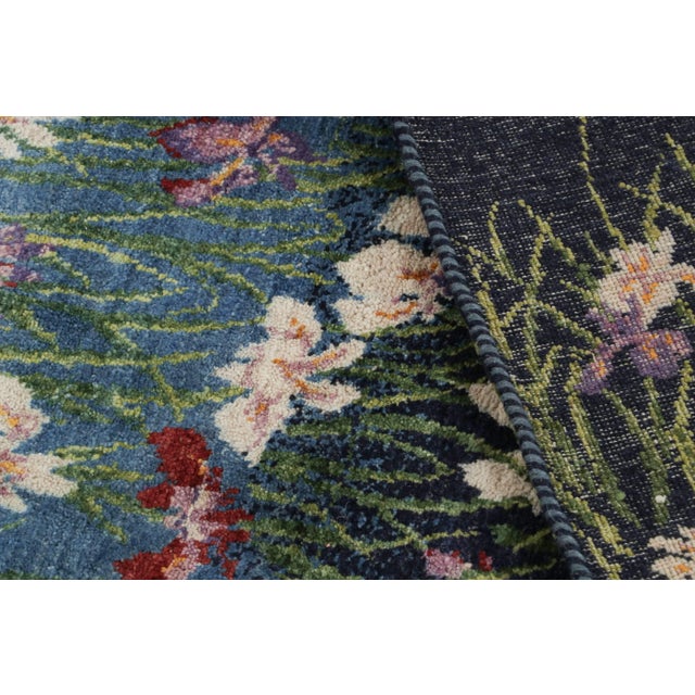 Rug & Kilim’s Contemporary Rug in Blue With Floral Patterns For Sale In New York - Image 6 of 6