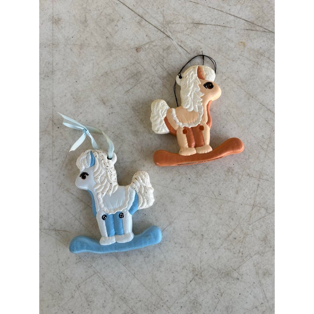 Rocking horse ornaments. Greatfor baby having first Christmas. Could aslo look good hanging on the wall or somwhere in a...
