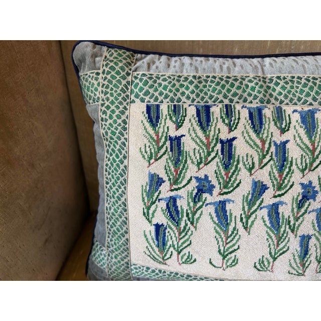English Floral Petit Point Pillows For Sale - Image 3 of 6