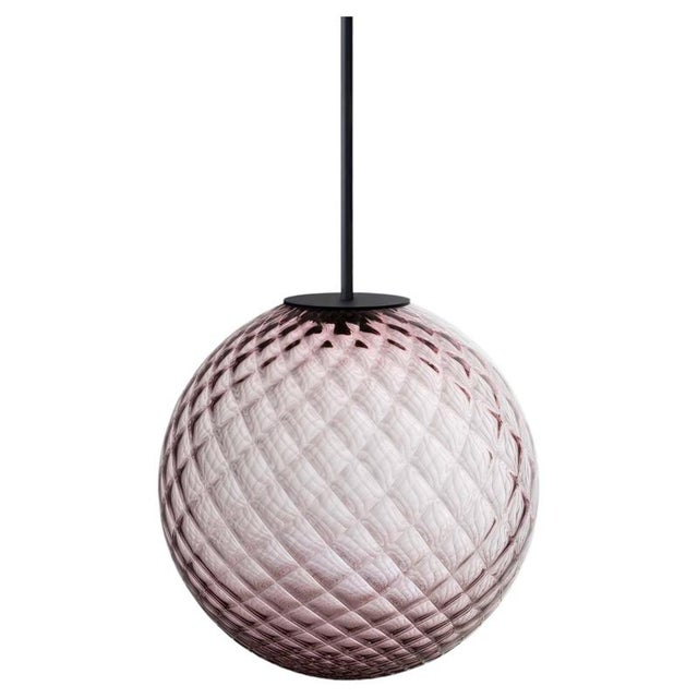 Amethyst Purple Glass Globe Brass Tube Empoli Pendant by Magic Circus Editions For Sale - Image 14 of 14
