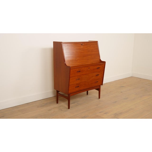 Arne Wahl Iversen Vintage Teak Secretaire by Arne Wahl Iversen For Sale - Image 4 of 18