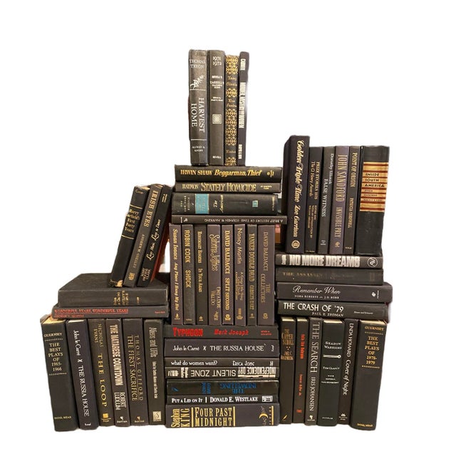 Modern Vintage Late 20th Century Black Books - Set of 50 For Sale - Image 3 of 3