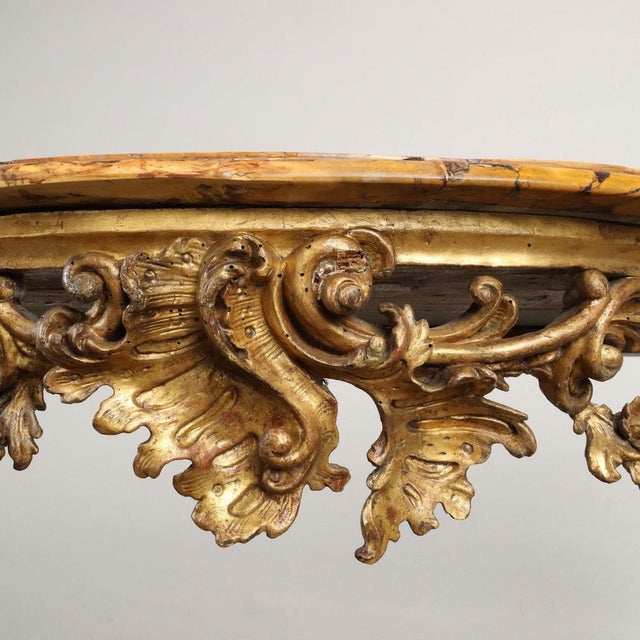 Antique Baroque Console Table in Gilded Wood For Sale - Image 10 of 13