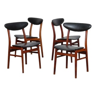 Vintage Scandinavian Wooden Chairs, 1960s, Set of 4 For Sale