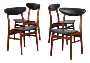 Vintage Scandinavian Wooden Chairs, 1960s, Set of 4