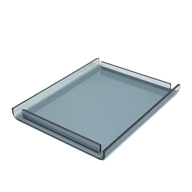 Sleek Cool Grey Lucite Serving Trays For Sale In Miami - Image 6 of 13