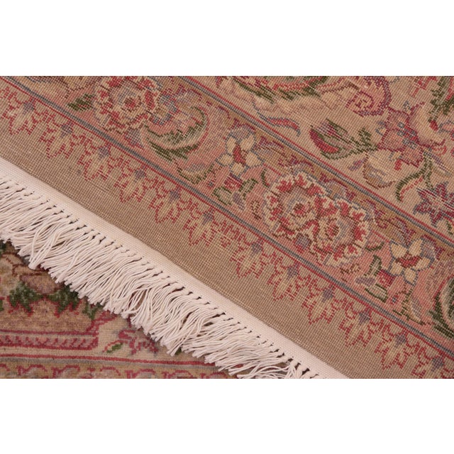 Textile Elegant Renaissance 1990's Tan/Red Wool Rug - 8'0'' X 10'5'' For Sale - Image 7 of 9