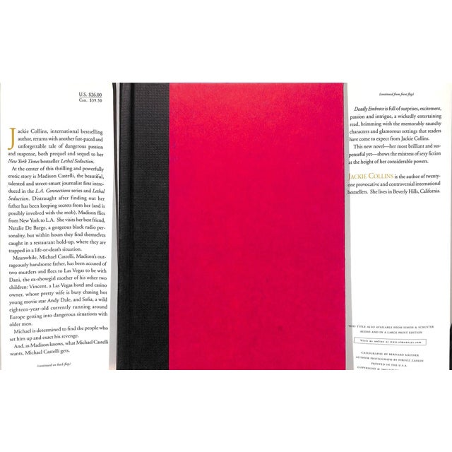 COLLINS, Jackie [517] pp. Simon & Schuster 2002 First Edition 9 1/2" x 6 1/2" At the center of this thrilling and...