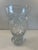 Large cut Crystal vase with stars and buzz saw patterns. Heavy cut Crystal excellent condition.