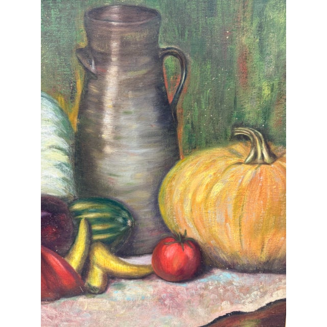 1960s Vintage Oil Painting by Geraldine Alloway, "Grandma's Churn" For Sale - Image 5 of 10