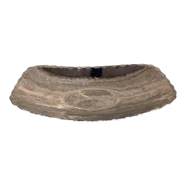 1960s Modern Handmade Stainless Steel Decorative Petite Tray For Sale