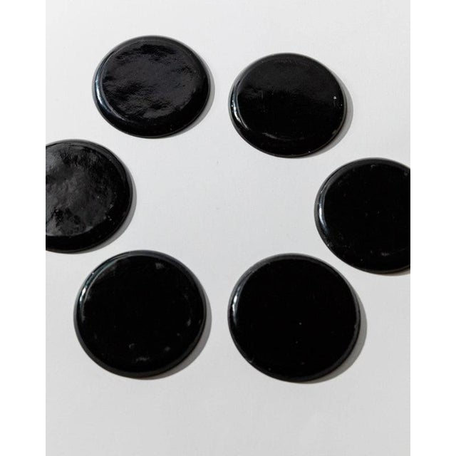 Vintage Enamel Coasters, 1960s, Set of 6 For Sale - Image 9 of 11