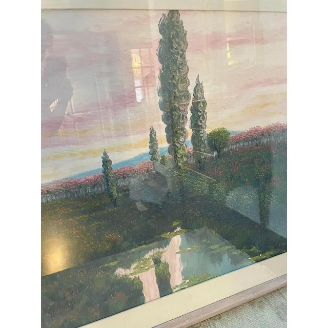 Extra Large Framed Original Oil Lanscape Painting For Sale In Chicago - Image 6 of 10