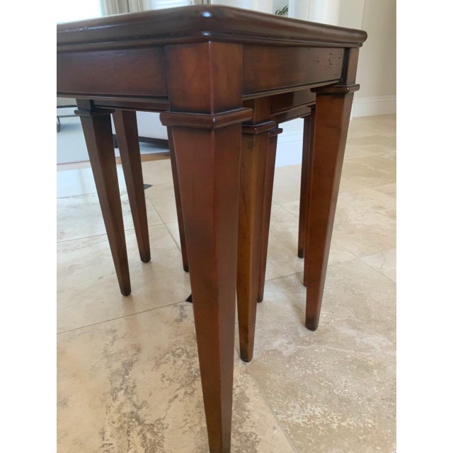 Braxton Culler Traditional Cherry Wood Nesting Tables Set of 3 Chairish