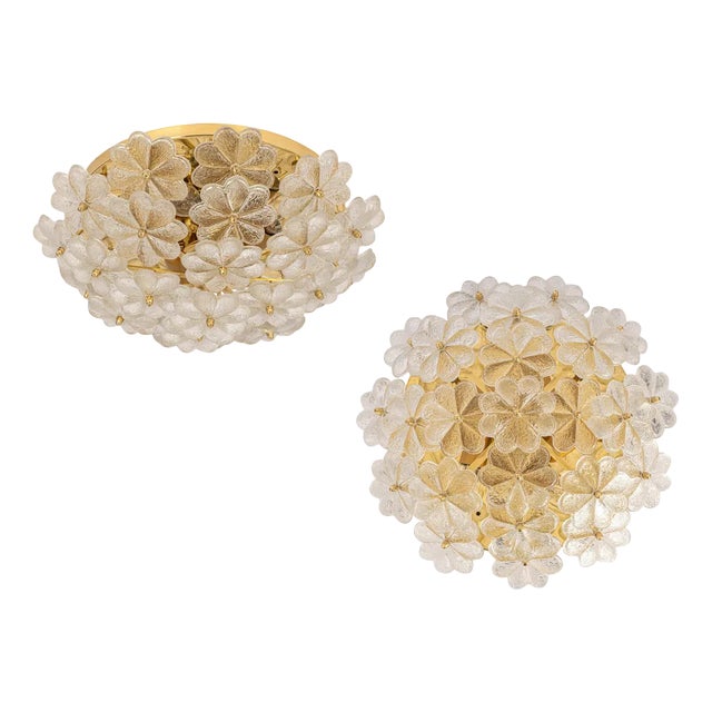 Murano Glass Flower Ceiling Light by Ernst Palme, Germany, 1970s For Sale