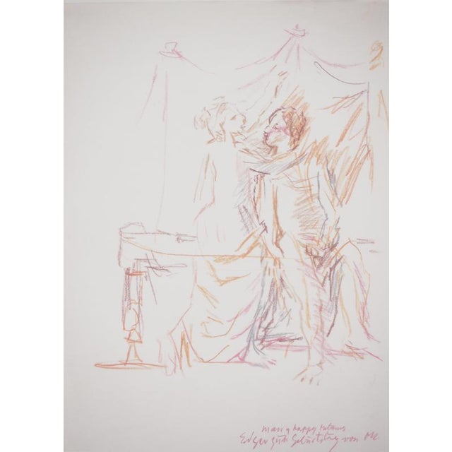 Oskar KOKOSCHKA (1886-1980) Figures on the occasion of Edgar's birthday Color lithograph after a drawing by the artist...