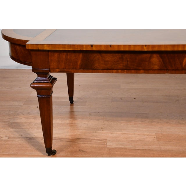 1930s 1930s English Regency Mahogany & Satinwood , Leather Top Coffee Table For Sale - Image 5 of 15