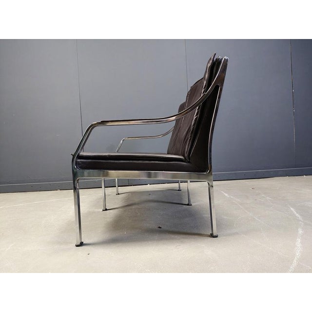 Leather Sofa attributed to Preben Fabricius and Jorgen Kastholm for Walter Knoll, 1960 For Sale - Image 3 of 10