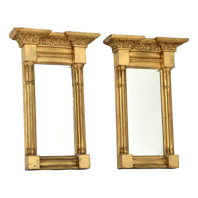 Antique Regency Gilt Wood Pier Mirrors, 1810s, Set of 2 For Sale