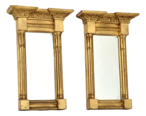 Antique Regency Gilt Wood Pier Mirrors, 1810s, Set of 2