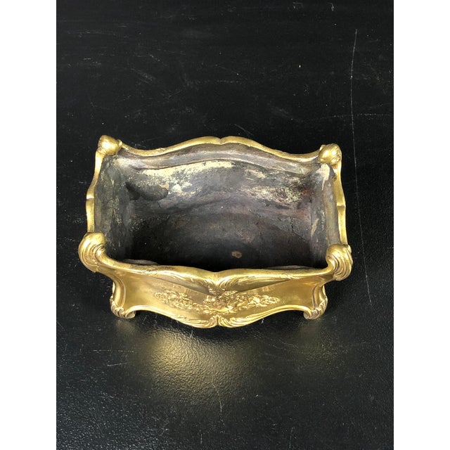 French 19th century gilt bronze cachepot planter. Louis XV style with figural panels with women and putti. Lion and eagle....