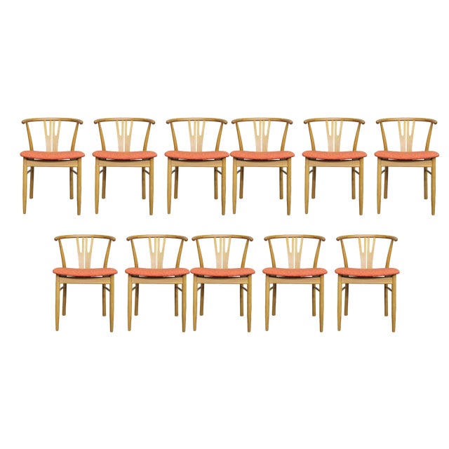 Modern Oak & Bentwood Dining Chairs, 1990s, Set of 11 For Sale